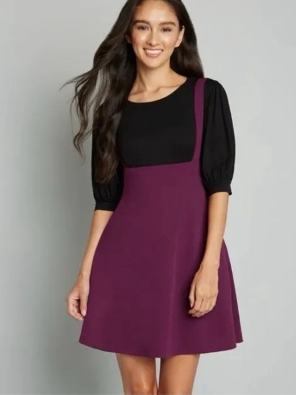 ModCloth Burgundy Overall Style Jumper Mini Dress Size Small
